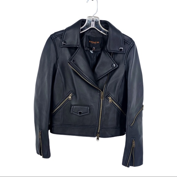 Coach Jackets & Blazers - Coach New York Black leather Motorcycle jacket